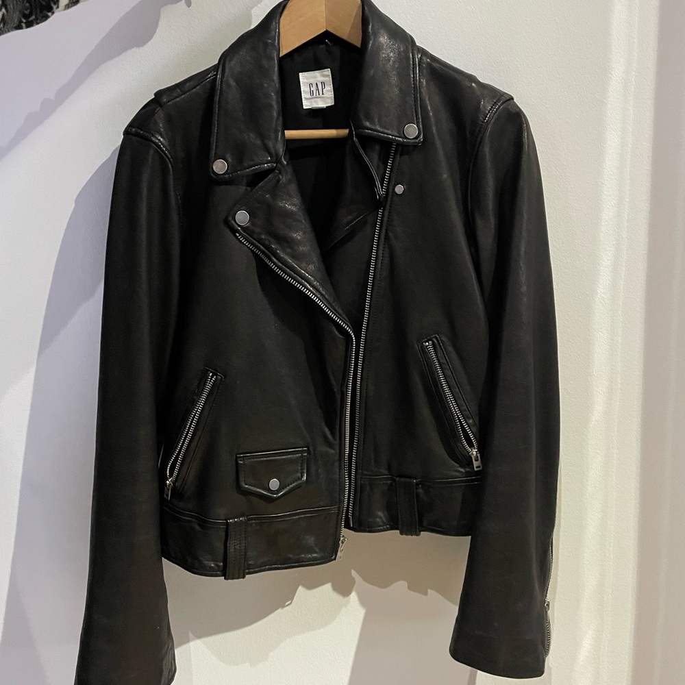 Gap genuine leather motorcycle jacket